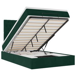 vidaXL Cadre de lit ottoman avec matelas vert fonc&eacute; 120x200 cm velours