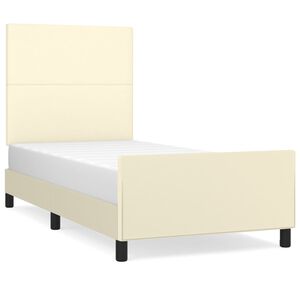 vidaXL Cadre de lit sans matelas cr&egrave;me 90x190 cm similicuir