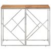 vidaXL Table console argent&eacute; acier inoxydable et bois massif d'acacia