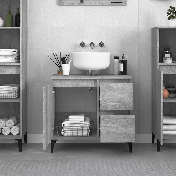 vidaXL Armoire de bain sonoma gris 65x33x60 cm bois d'ingénierie