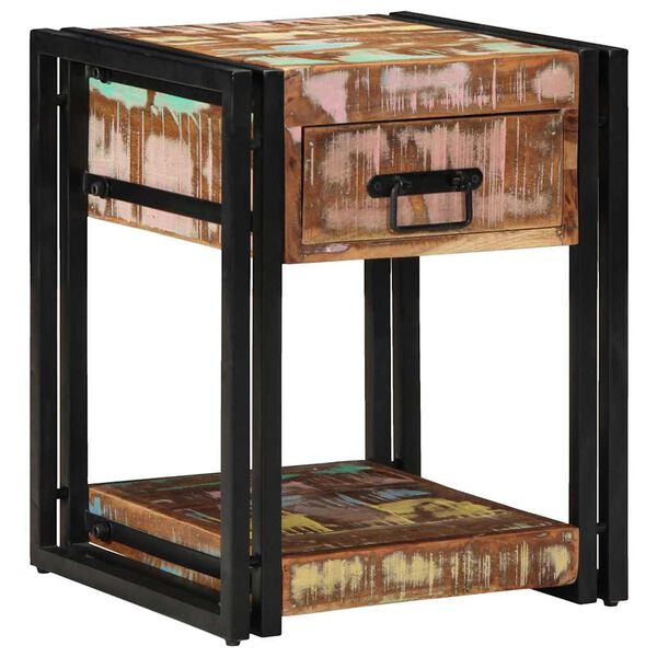 vidaXL Cabinet de chevet avec tiroir Multicolore 40 x 40 x 50 cm