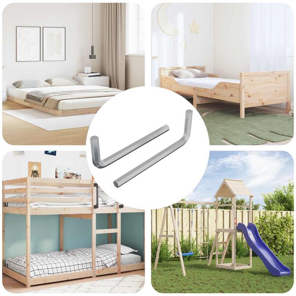 vidaXL Cl&eacute; hexagonale 2 pcs Argent&eacute; 32 x 86 mm Acier