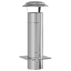 vidaXL Extension de Conduit Argent&eacute; 25 x 25 x 65 cm Acier inoxydable