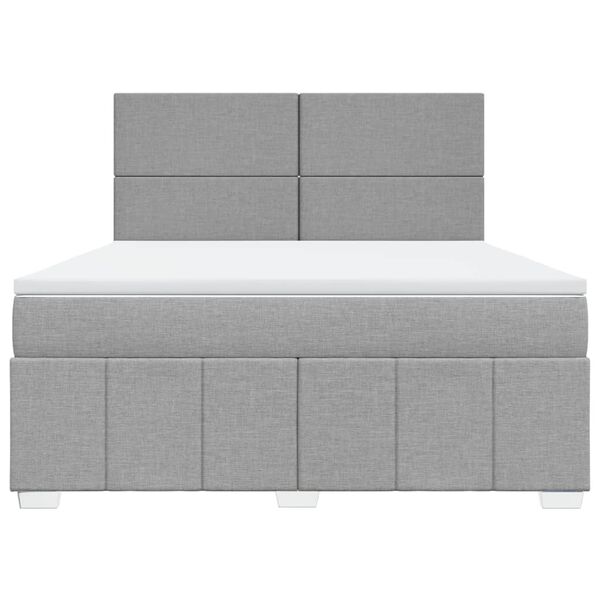 vidaXL Sommier &agrave; lattes de lit avec matelas Gris clair 180x200cm Tissu