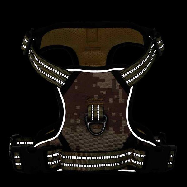 vidaXL Harnais pour chien avec bandes r&eacute;fl&eacute;chissantes r&eacute;glables XL