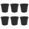 vidaXL Pot &agrave; fleurs rond 6 pc Noir &Oslash; 19 x 16 cm Plastique