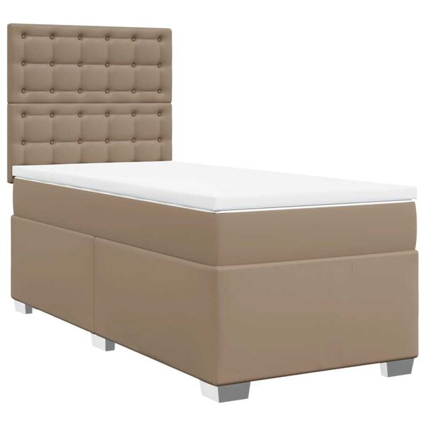 vidaXL Sommier &agrave; lattes de lit avec matelas Cappuccino 90x200 cm