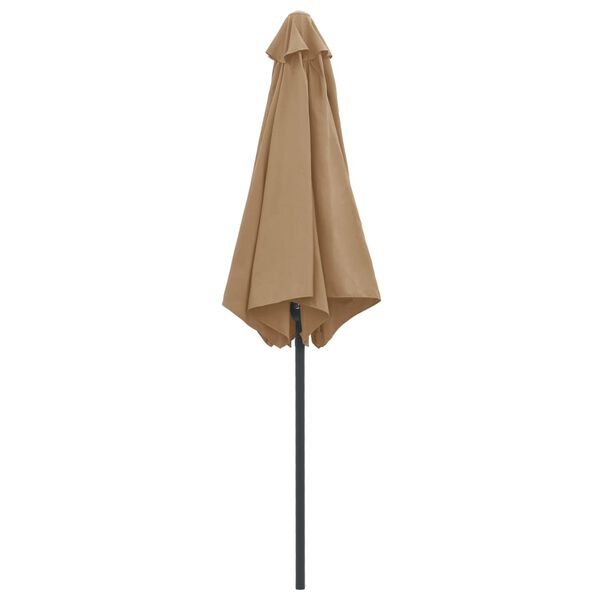 vidaXL Parasol de jardin et m&acirc;t en aluminium 270x246 cm Taupe
