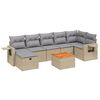 vidaXL Salon de jardin avec coussins 8pcs m&eacute;lange beige r&eacute;sine tress&eacute;e