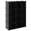 vidaXL Cubes de rangement 12 pcs Noir PP