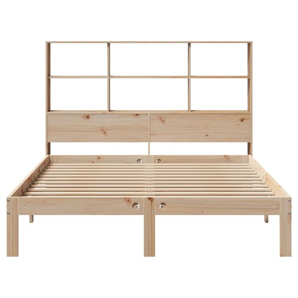 vidaXL Lit biblioth&egrave;que sans matelas 150x200 cm bois massif de pin