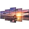 vidaXL Set de toiles murales imprim&eacute;es Plage avec pavillon 200 x 100 cm