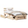 vidaXL Cadre de lit avec t&ecirc;te de lit Naturel 75 x 190 cm Pin massif