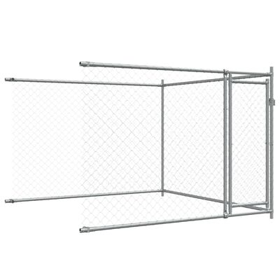 vidaXL Cage pour chien avec portes gris 4x2x1,5 m acier galvanisé