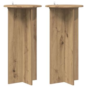 vidaXL Support de Plante 2 pi&egrave;ces Ch&ecirc;ne artisanal 40 x 40 x 80 cm