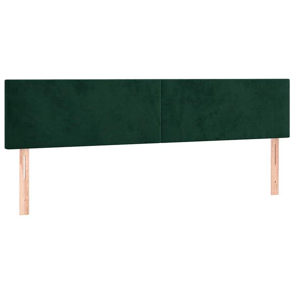vidaXL T&ecirc;tes de lit 2 pcs Vert fonc&eacute; 100x5x78/88 cm Velours