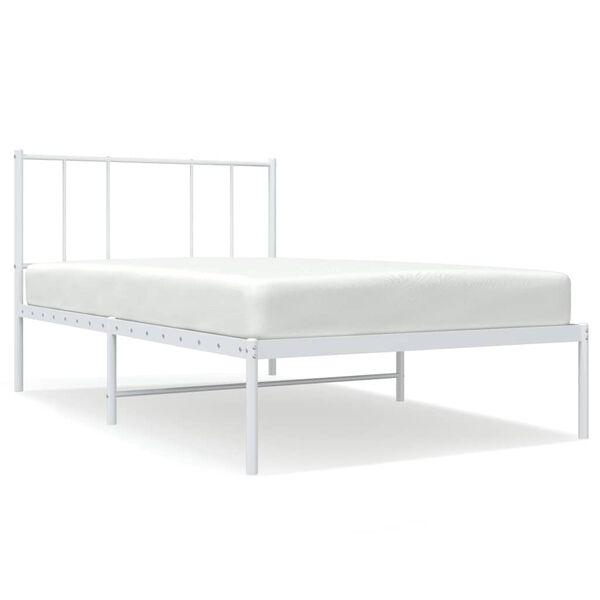 vidaXL Cadre de lit métal sans matelas et tête de lit blanc 100x200 cm