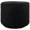 vidaXL Fil de coton 4 mm 250 m Noir 100% Coton