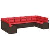 vidaXL Ensemble de Canap&eacute;s 10 pc Marron polyrotin