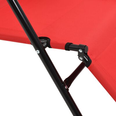 vidaXL Chaises longues pliables 2 pcs avec repose-pied Acier Rouge