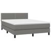 vidaXL Sommier &agrave; lattes de lit et matelas et LED Gris fonc&eacute; 140x190 cm