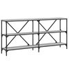 vidaXL Table console sonoma gris 160x30x75 cm bois d'ing&eacute;nierie et fer