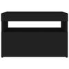 vidaXL Tables de chevet avec lumi&egrave;res LED 2 pcs noir 60x35x40 cm