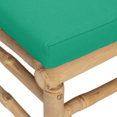 vidaXL Salon de jardin 3 pcs avec coussins vert bambou