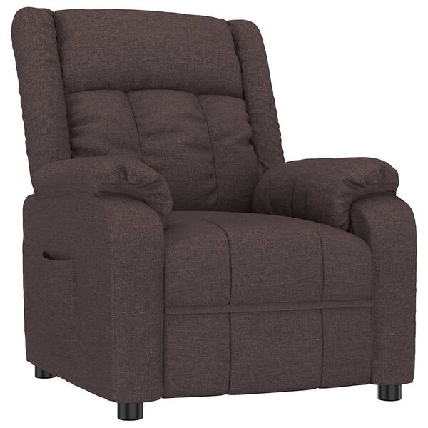 vidaXL Fauteuil inclinable Marron fonc&eacute; 82 x 93 x 96 cm tissu