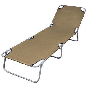 vidaXL Chaise longue pliable avec dossier r&eacute;glable Taupe