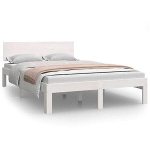 vidaXL Cadre de lit sans matelas blanc bois de pin massif 120x200 cm