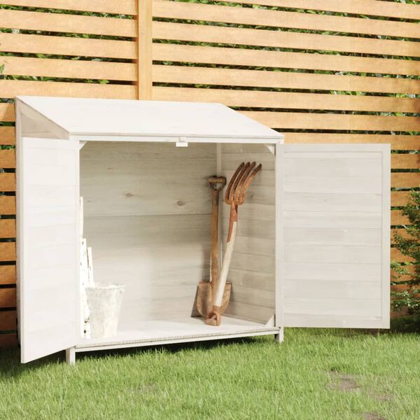 vidaXL Remise de jardin Blanc 102x52x112 cm Bois de sapin solide