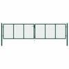 vidaXL Portail de jardin en acier grillag&eacute; 400 x 75 cm vert