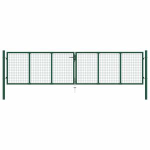 vidaXL Portail de jardin en acier grillag&eacute; 400 x 75 cm vert