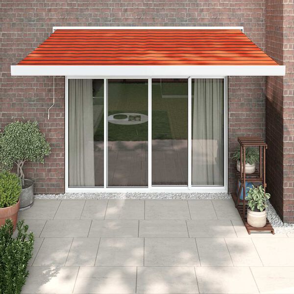 vidaXL Auvent r&eacute;tractable orange et marron 3x2,5 m tissu et aluminium