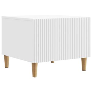 vidaXL Table basse avec tiroir Blanc 49 x 50 x 40 cm Bois d'ing&eacute;nierie