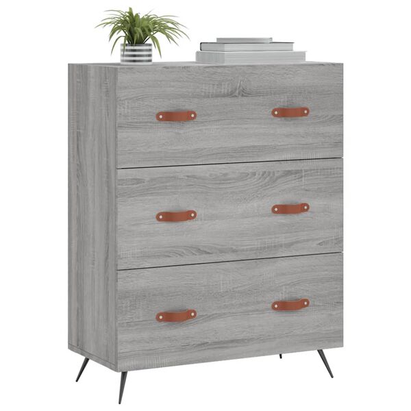 vidaXL Commode sonoma gris 69,5 x 34 x 90 cm bois d'ingénierie