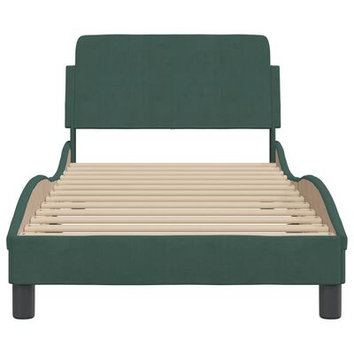 vidaXL Cadre de lit sans matelas vert foncé 90x200 cm velours