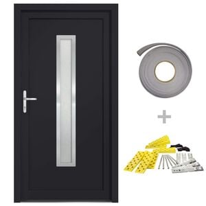 vidaXL Porte d'entr&eacute;e anthracite 88x200 cm PVC