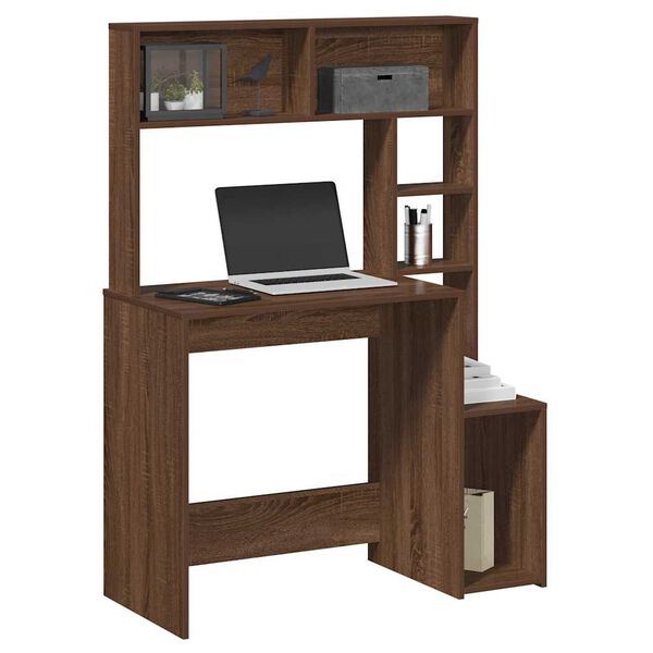 vidaXL Bureau et étagères chêne marron 100x45x140 cm bois d'ingénierie