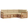 vidaXL Ensemble de canap&eacute;s d'ext&eacute;rieur 4 pc Naturel et Beige