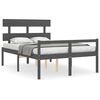 vidaXL Lit pour personne &acirc;g&eacute;e sans matelas gris bois massif