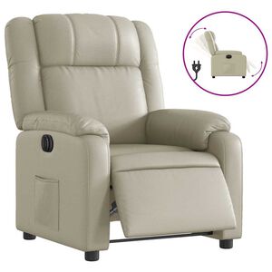 vidaXL Fauteuil inclinable &eacute;lectrique Cr&egrave;me Similicuir
