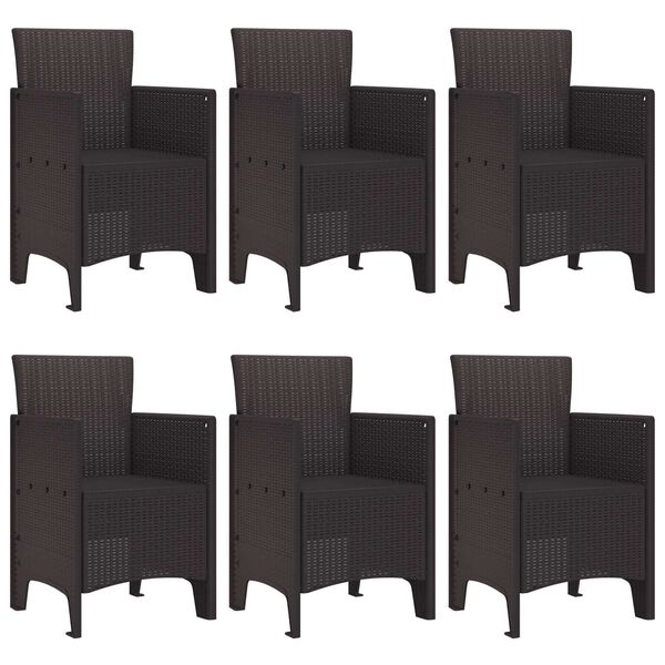 vidaXL Ensemble de salle &agrave; manger pour jardin 7 pcs Marron Rattan Polt