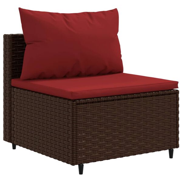 vidaXL Salon de jardin et coussins 11 pcs marron r&eacute;sine tress&eacute;e