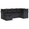 vidaXL Salon de jardin 6 pcs avec coussins noir r&eacute;sine tress&eacute;e