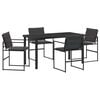 vidaXL Ensemble de salle &agrave; manger pour jardin 5 pcs Noir
