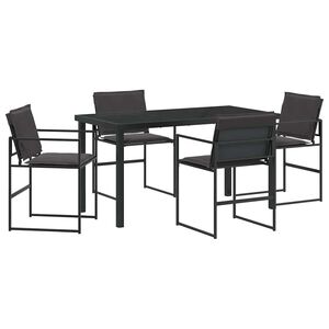 vidaXL Ensemble de salle &agrave; manger pour jardin 5 pcs Noir