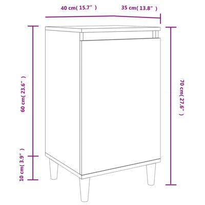 vidaXL Table de chevet sonoma gris 40x35x70 cm bois d'ingénierie