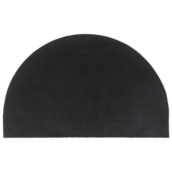 vidaXL Tapis de porte naturel demi-rond 50x80cm fibre de coco touffet&eacute;